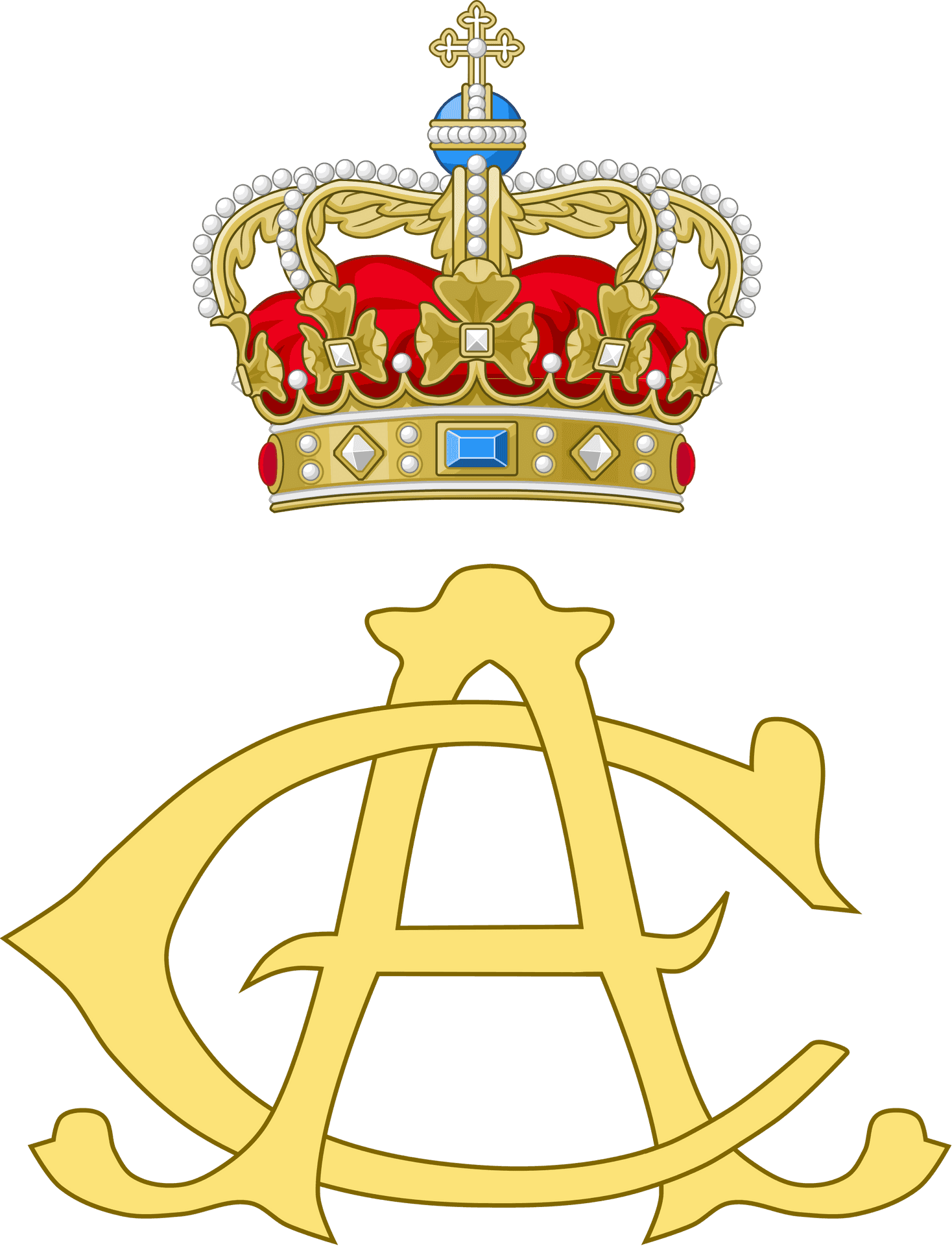 Danish Royal Crownand Monogram PNG image