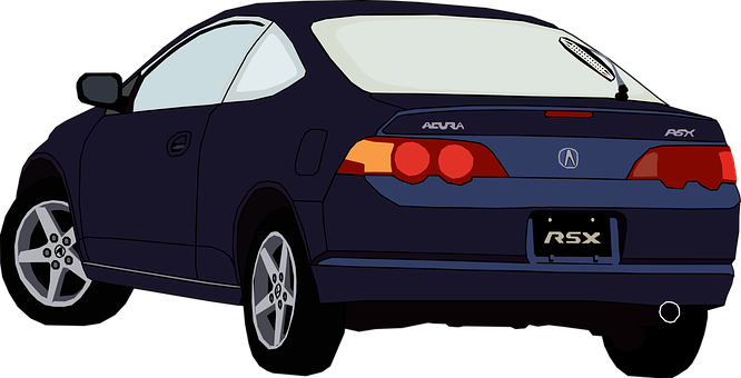 Dark Blue Acura R S X Illustration PNG image