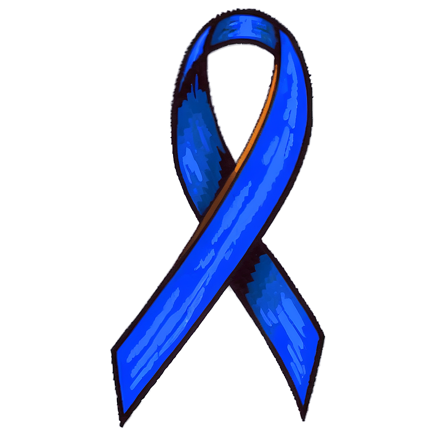 Dark Blue Colon Cancer Ribbon Png Pcj6 PNG image