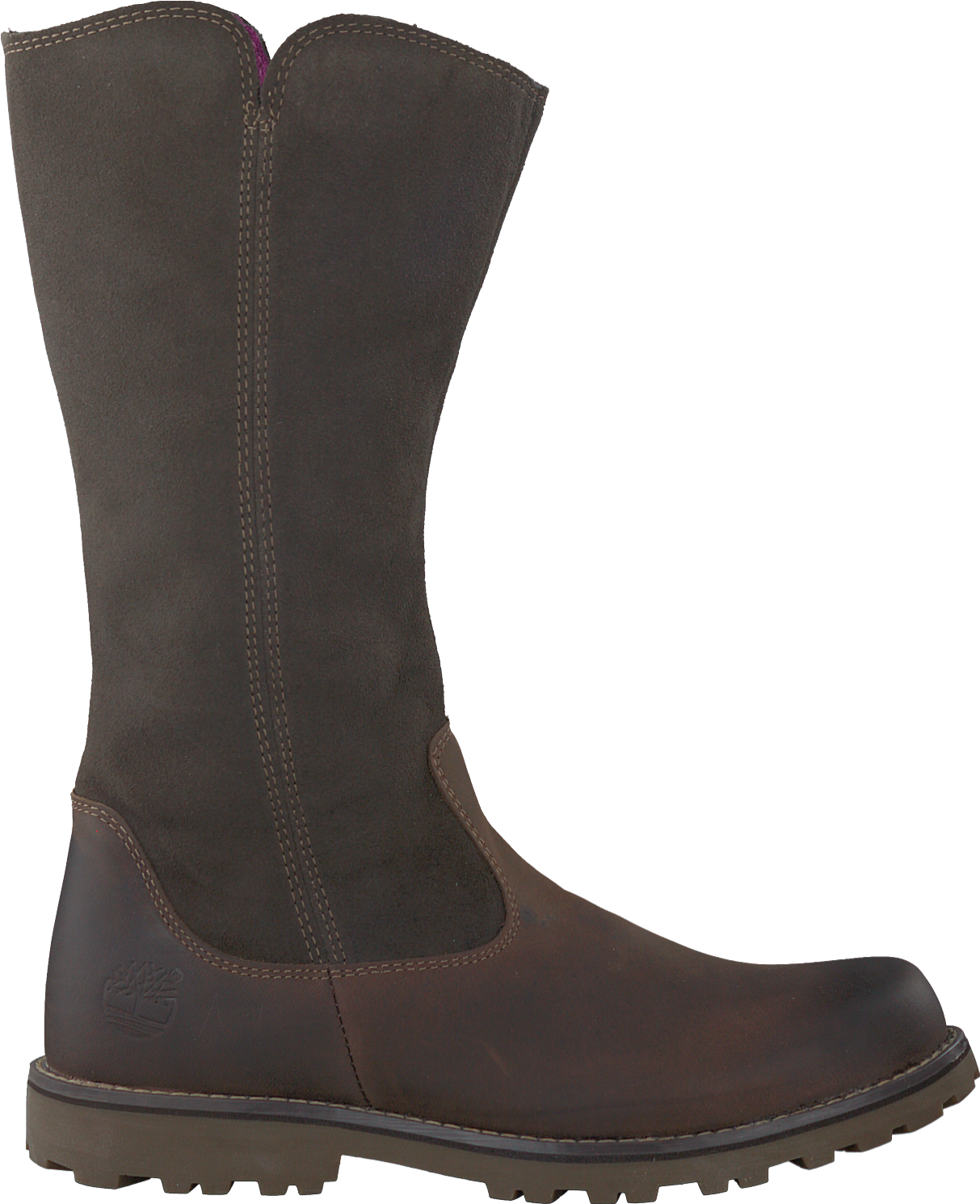 Dark Brown Leather Knee High Boot PNG image
