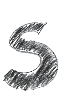 Dark Brushstroke S Letter PNG image