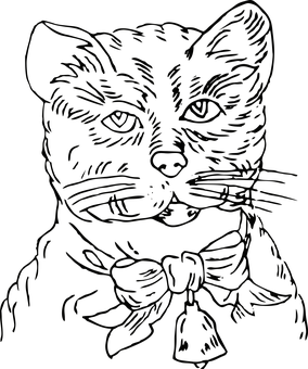 Dark Canvas Cat Outline PNG image