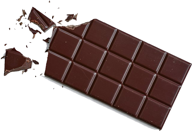 Dark Chocolate Bar Broken Piece PNG image