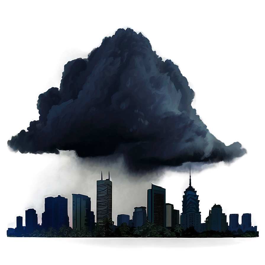 Dark Cloudy Skyline Png 06252024 PNG image