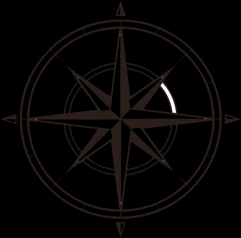 Dark Compass Rose Graphic PNG image