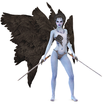 Dark Fantasy Angel Warrior PNG image