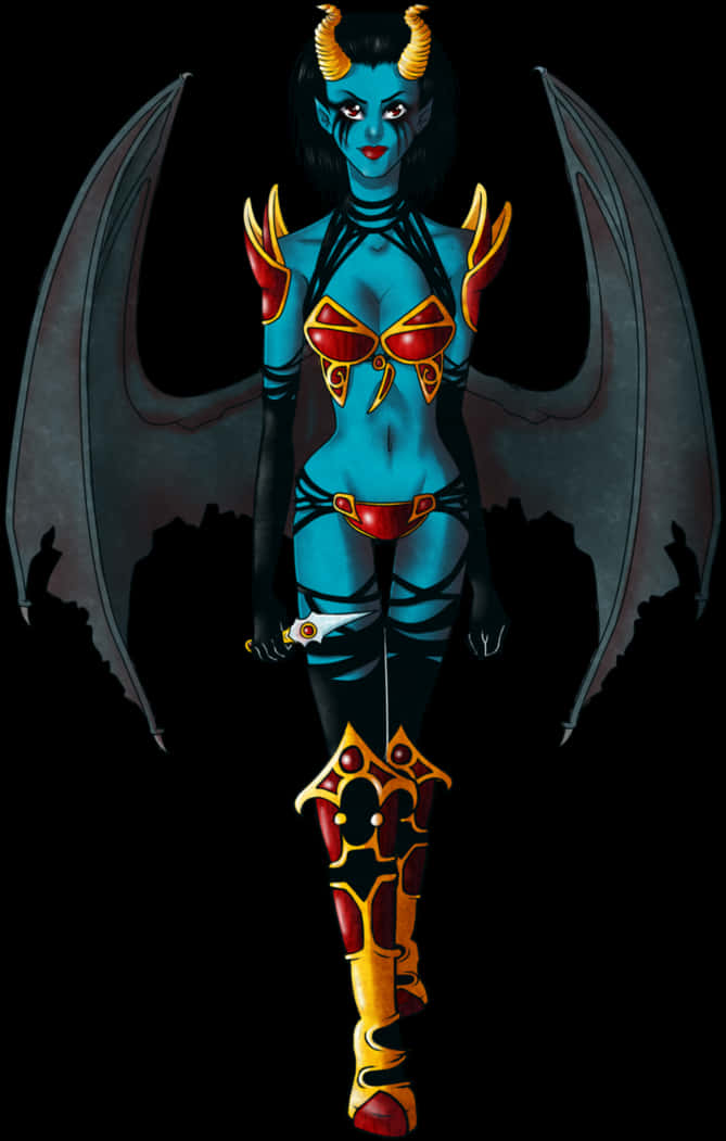 Dark Fantasy Demoness Artwork PNG image