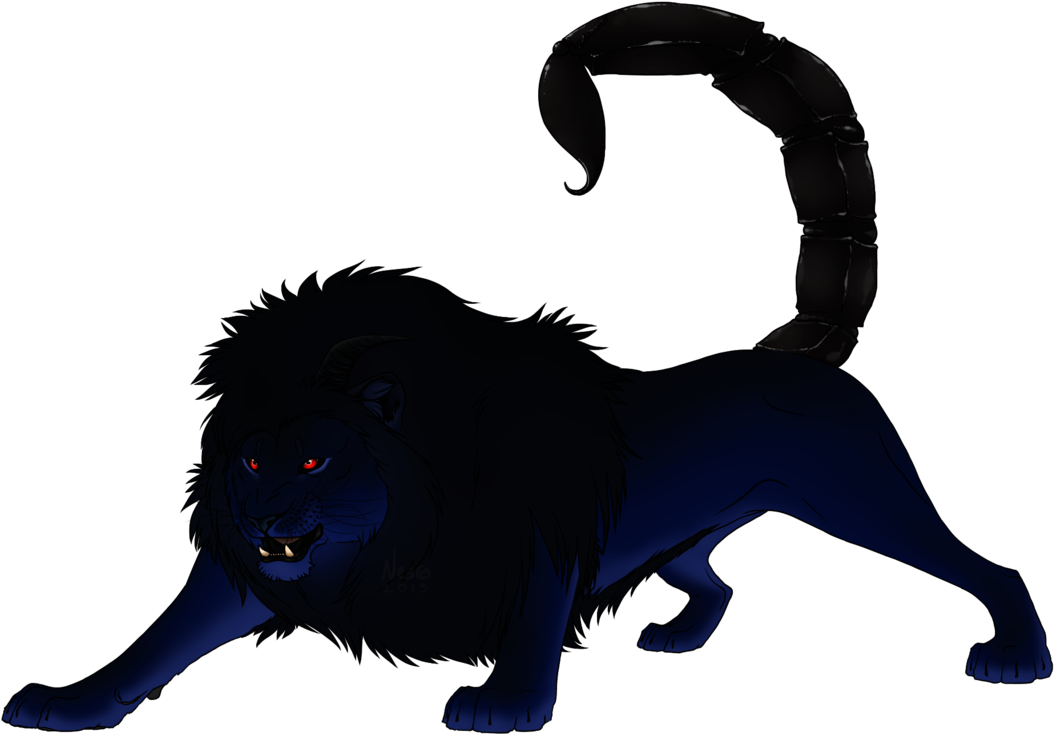 Dark_ Fantasy_ Lion_ Beast PNG image