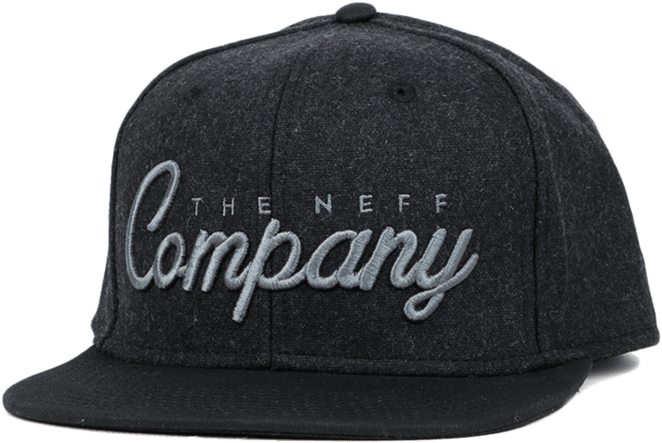 Dark Gray Flat Brim Cap PNG image