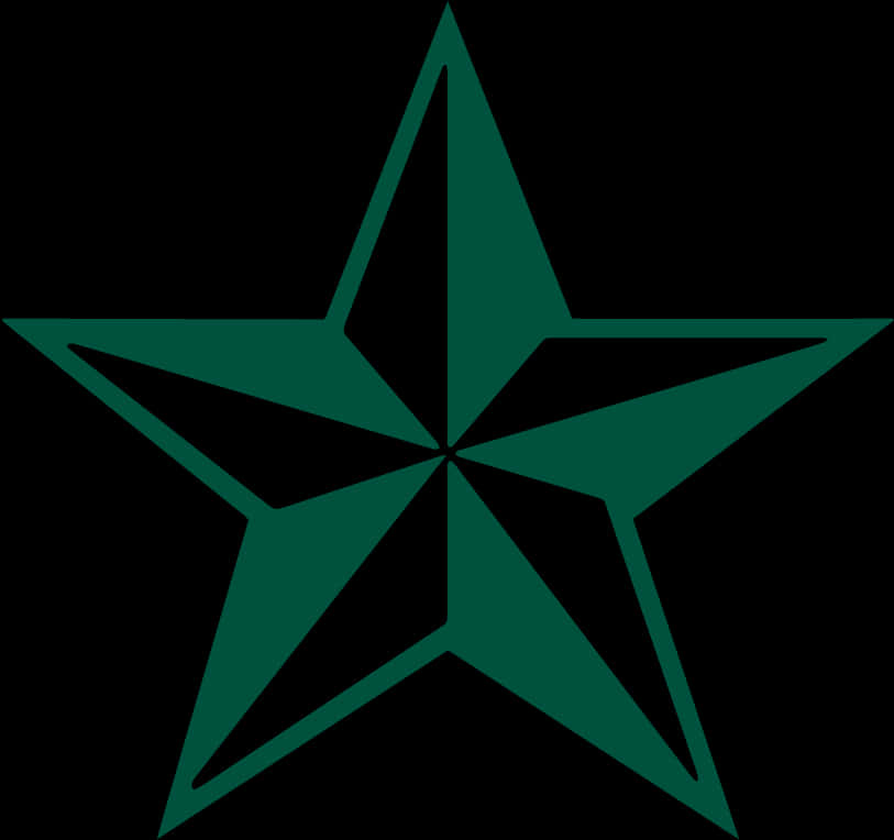 Dark Green Geometric Star PNG image