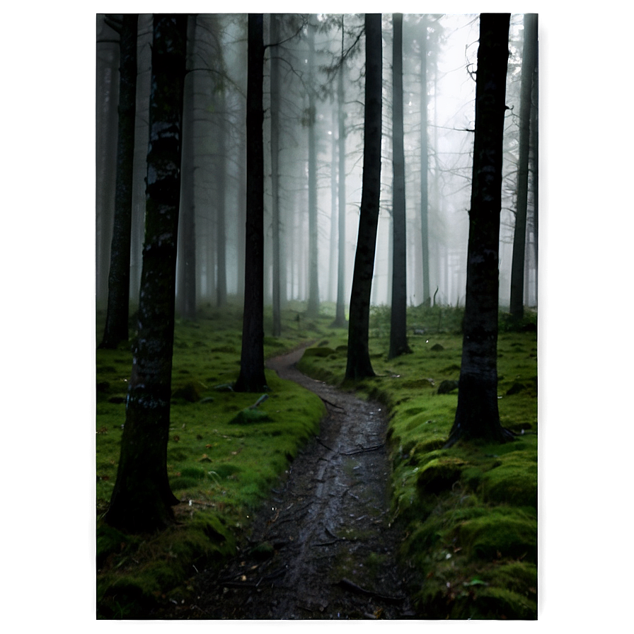 Dark Misty Forest Path Png Kcf17 PNG image