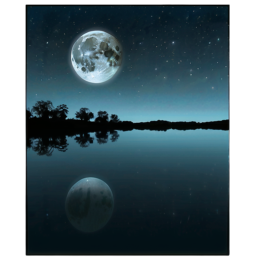 Dark Moon Over Water Png Bxm PNG image