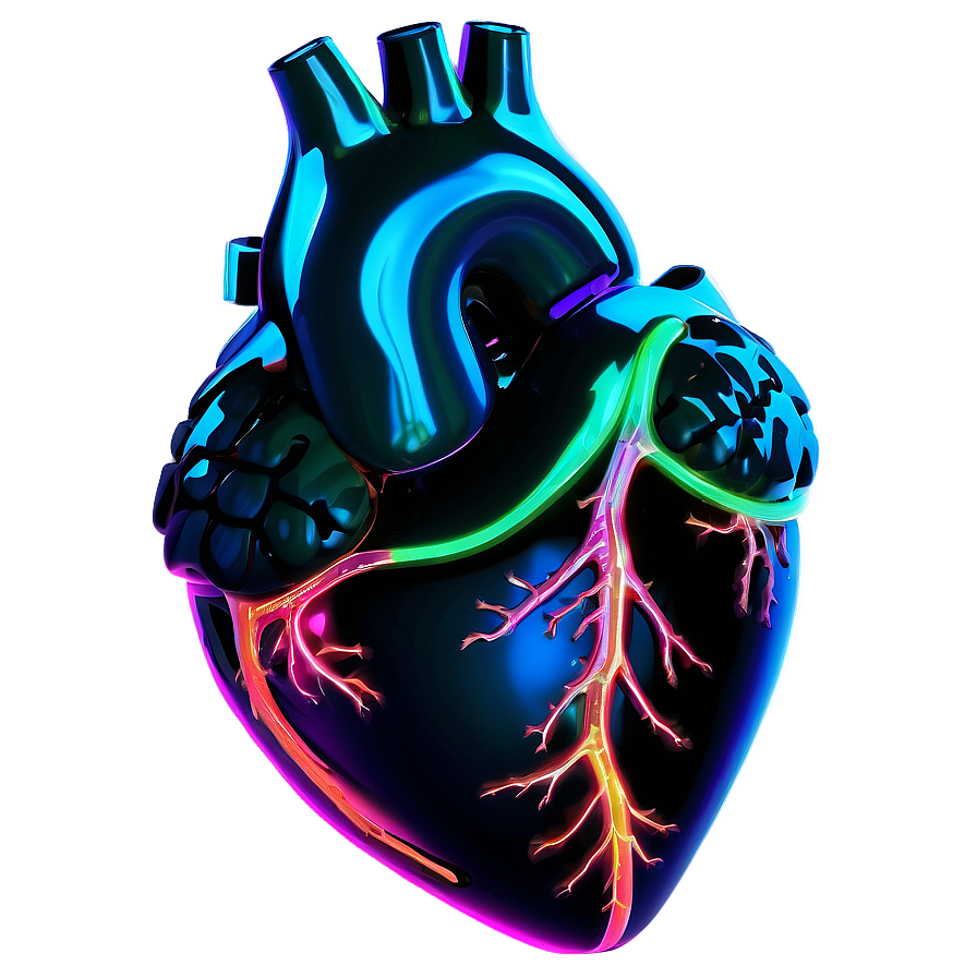 Dark Neon Heart Png 9 PNG image