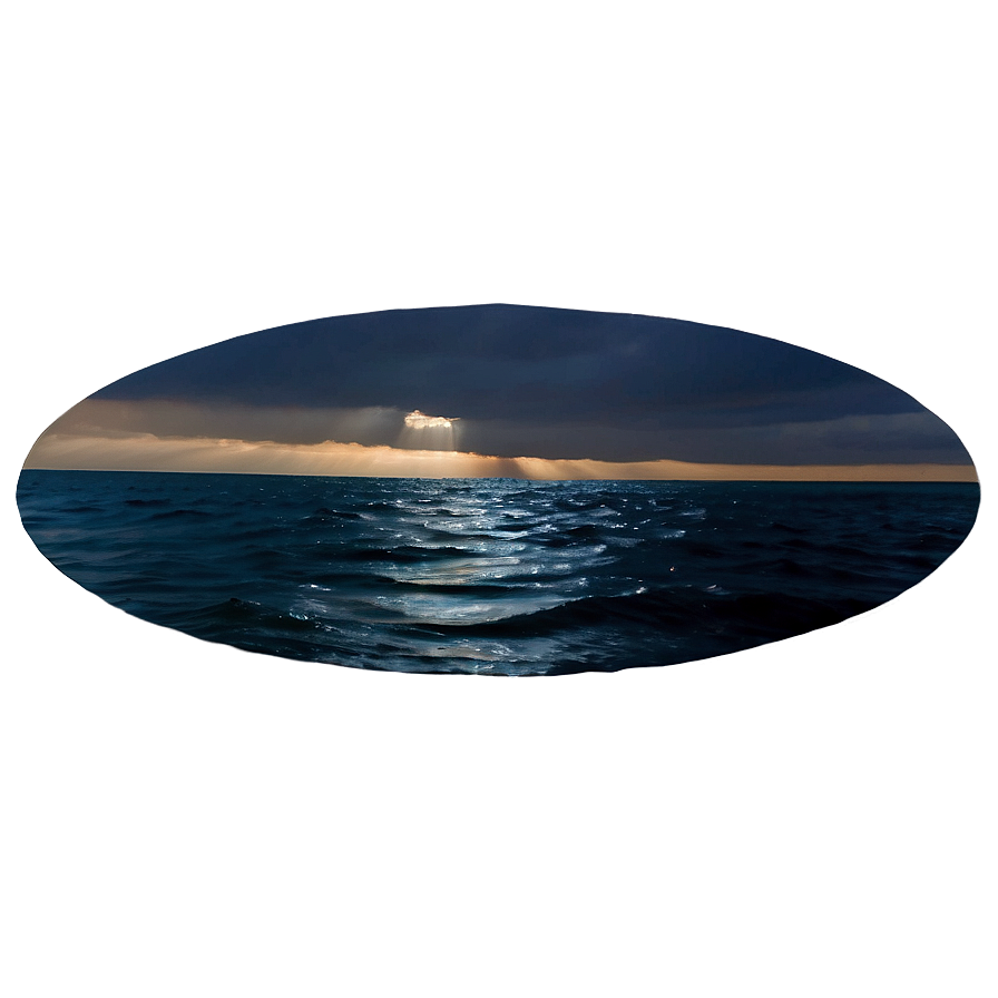 Dark Nighttime Ocean Png 5 PNG image