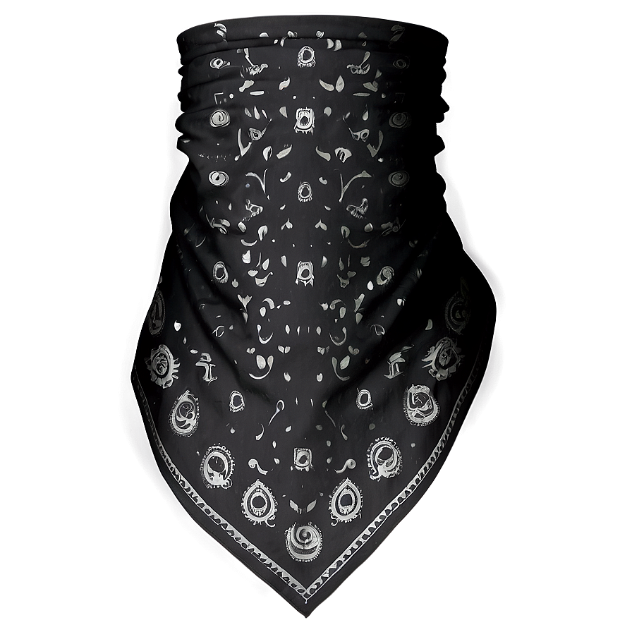 Dark Pattern Black Bandana Png 06122024 PNG image