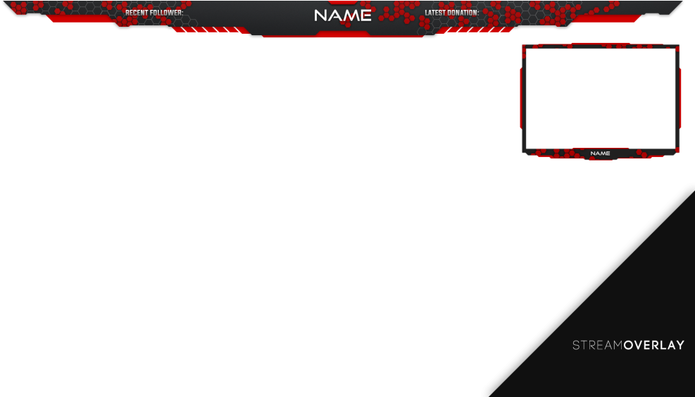 Dark Red Gamer Stream Overlay PNG image