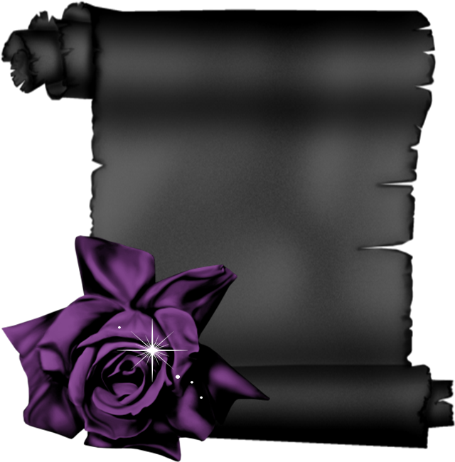 Dark Scrollwith Purple Rose PNG image