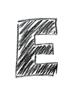 Dark Textured Letter E PNG image