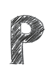 Dark Textured Letter P PNG image