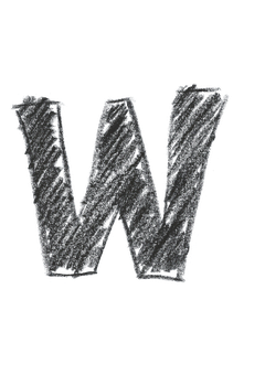 Dark Textured Letter W PNG image