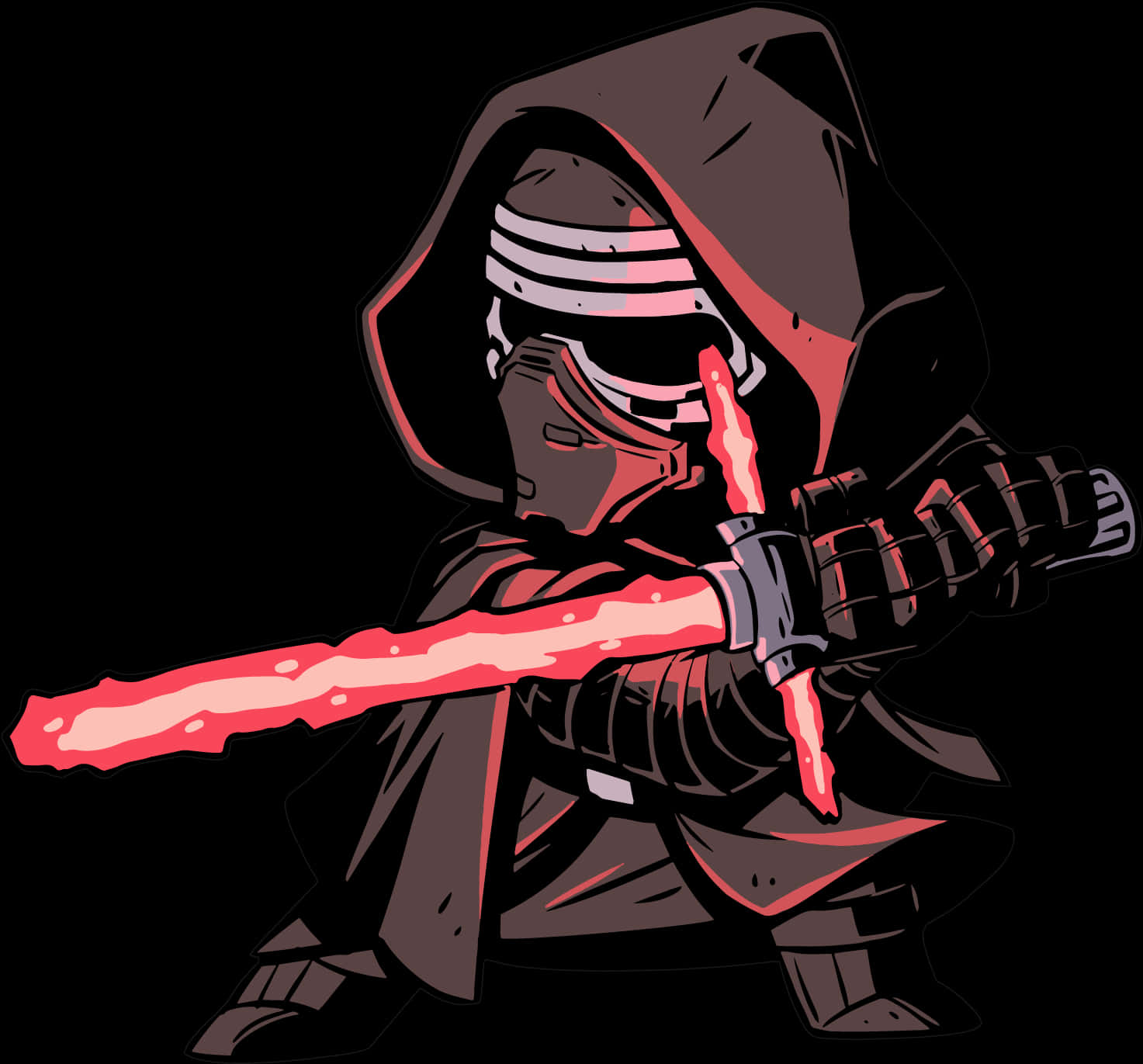 Dark Warrior With Lightsaber PNG image