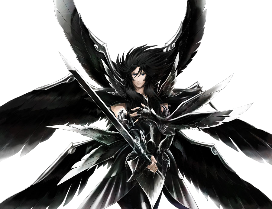 Dark Winged Anime Character PNG image