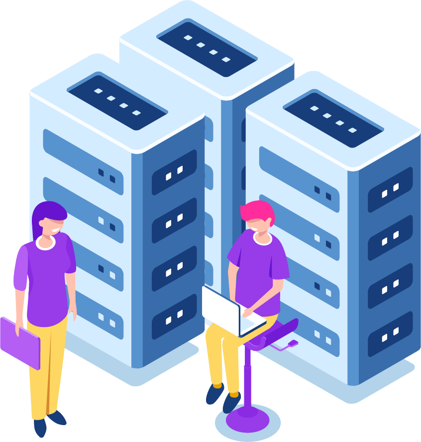 Data Center Maintenance Illustration PNG image