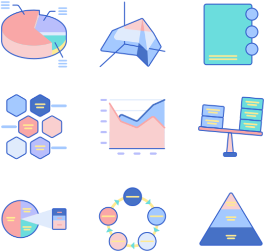 Data Visualization Icons Set PNG image