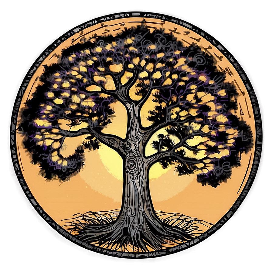 Dawn Tree Line Art Png 06292024 PNG image