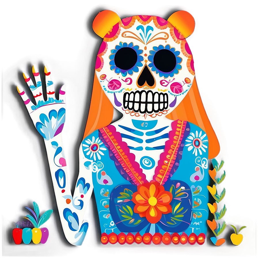 Day Of The Dead Folk Art Png Fxq PNG image