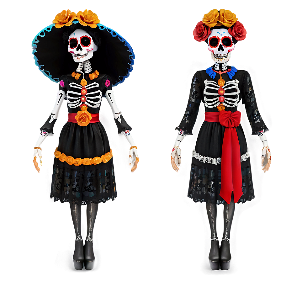 Day Of The Dead Inspired Fashion Png 06112024 PNG image