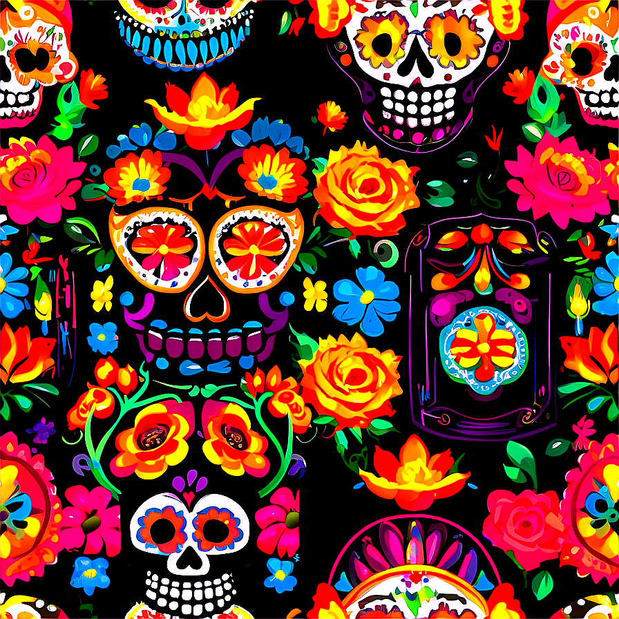 Day Of The Dead Inspired Fashion Png Mix PNG image