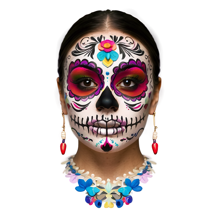 Day Of The Dead Makeup Tutorial Png Lhv25 PNG image