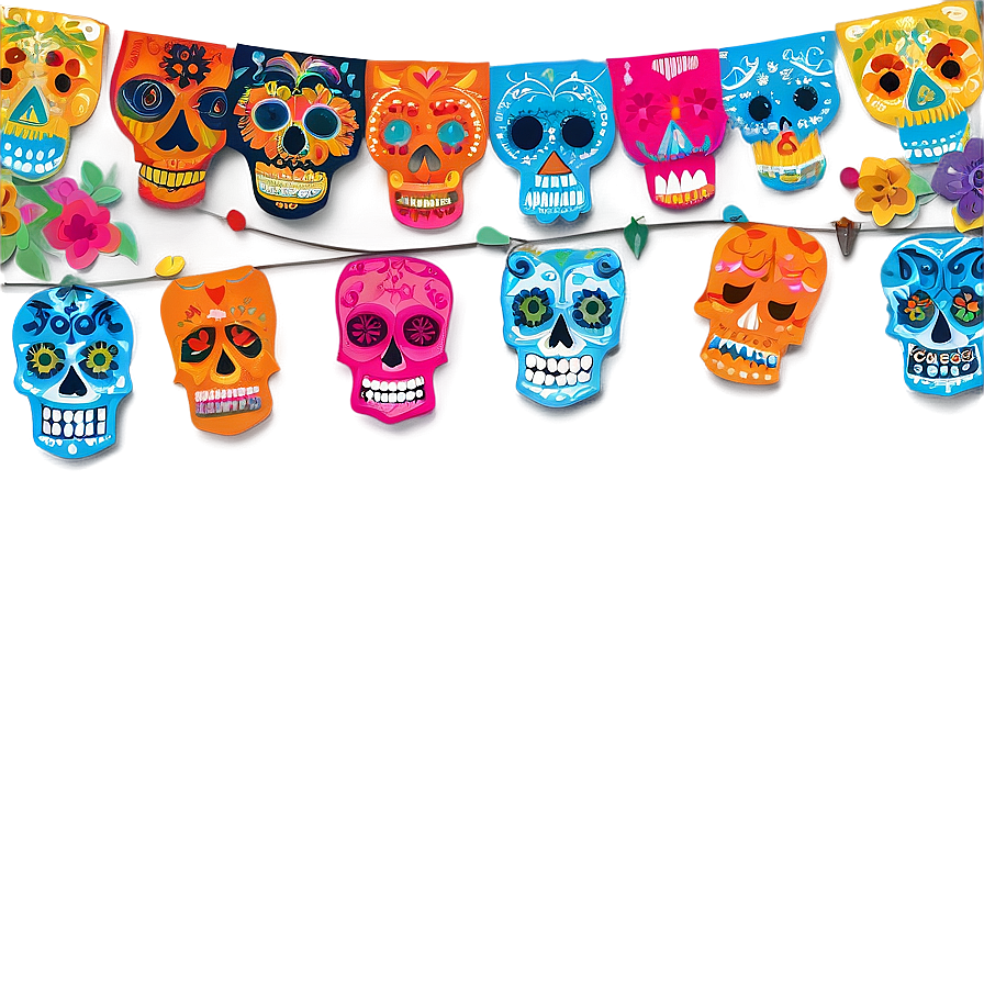 Day Of The Dead Papel Picado Png 94 PNG image