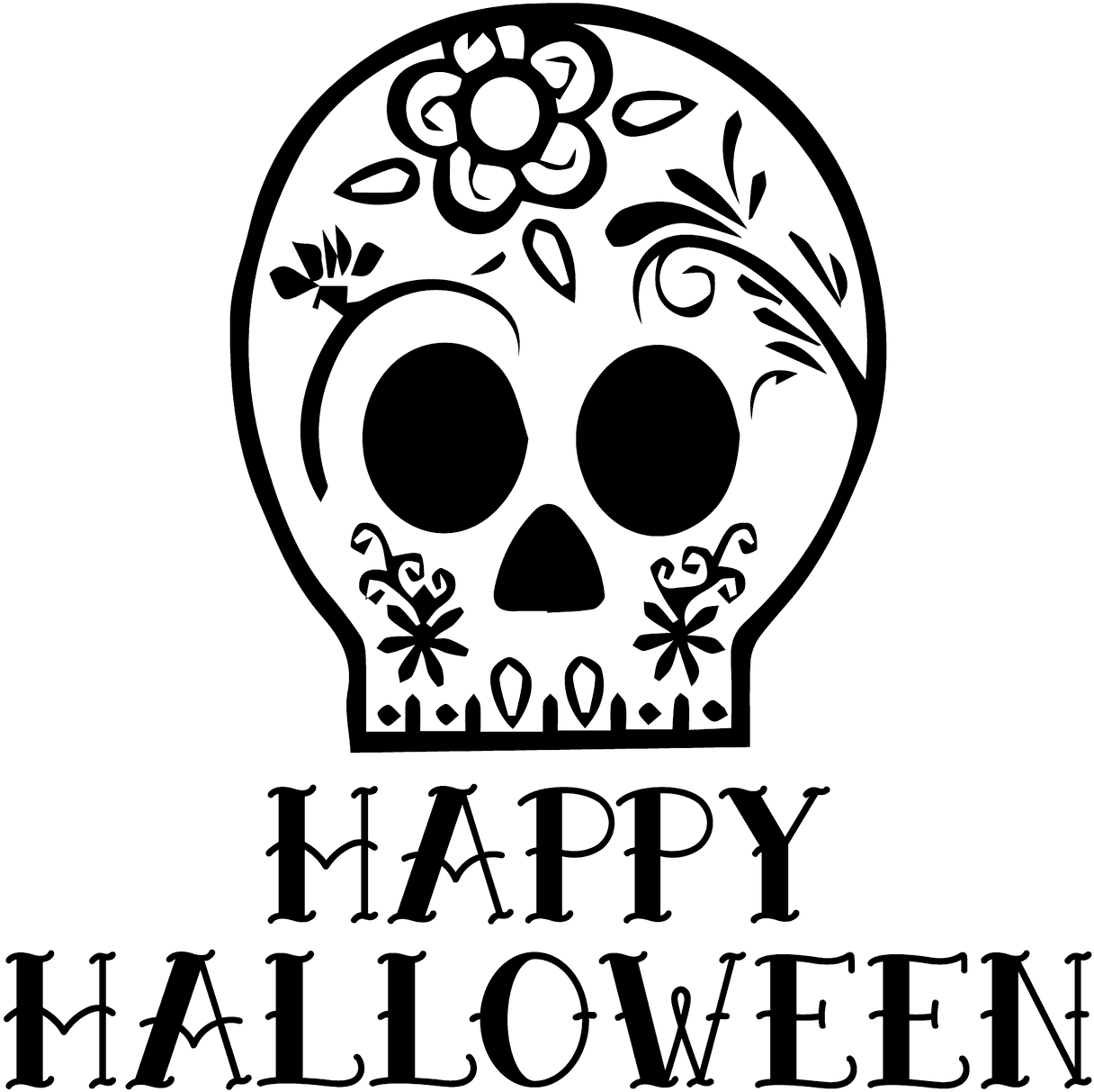 Dayofthe Dead Halloween Skull PNG image
