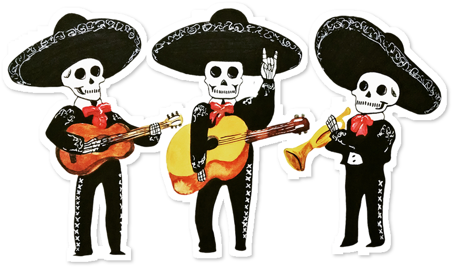 Dayofthe Dead Mariachi Band PNG image