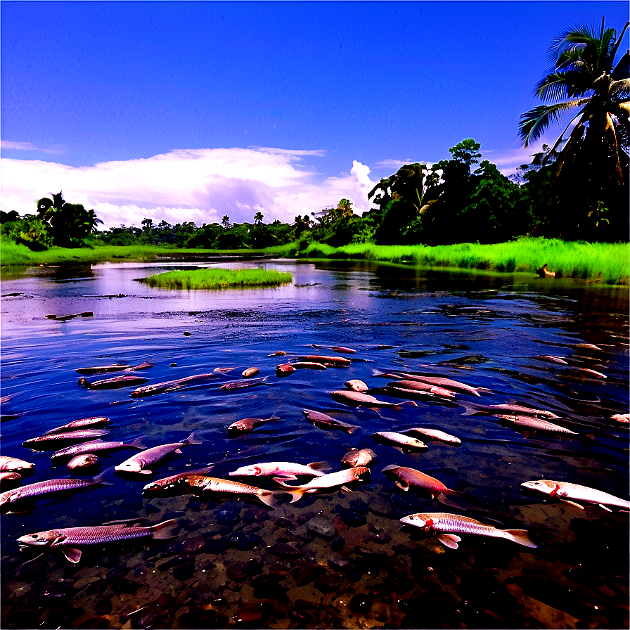 Dead Fish In River Png 06132024 PNG image