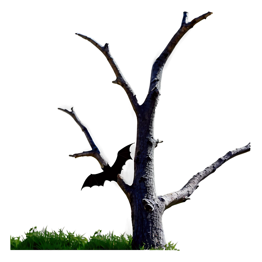 Dead Tree With Bat Png 05252024 PNG image