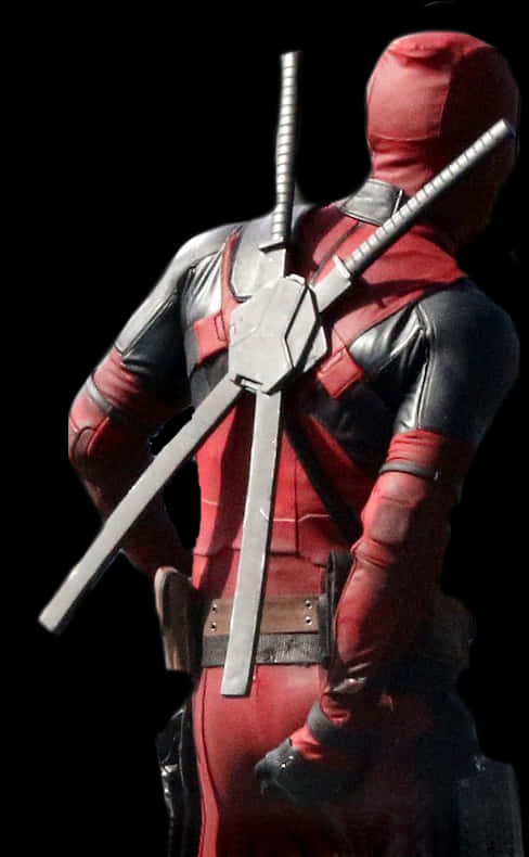 Deadpool Backshotwith Katanas PNG image