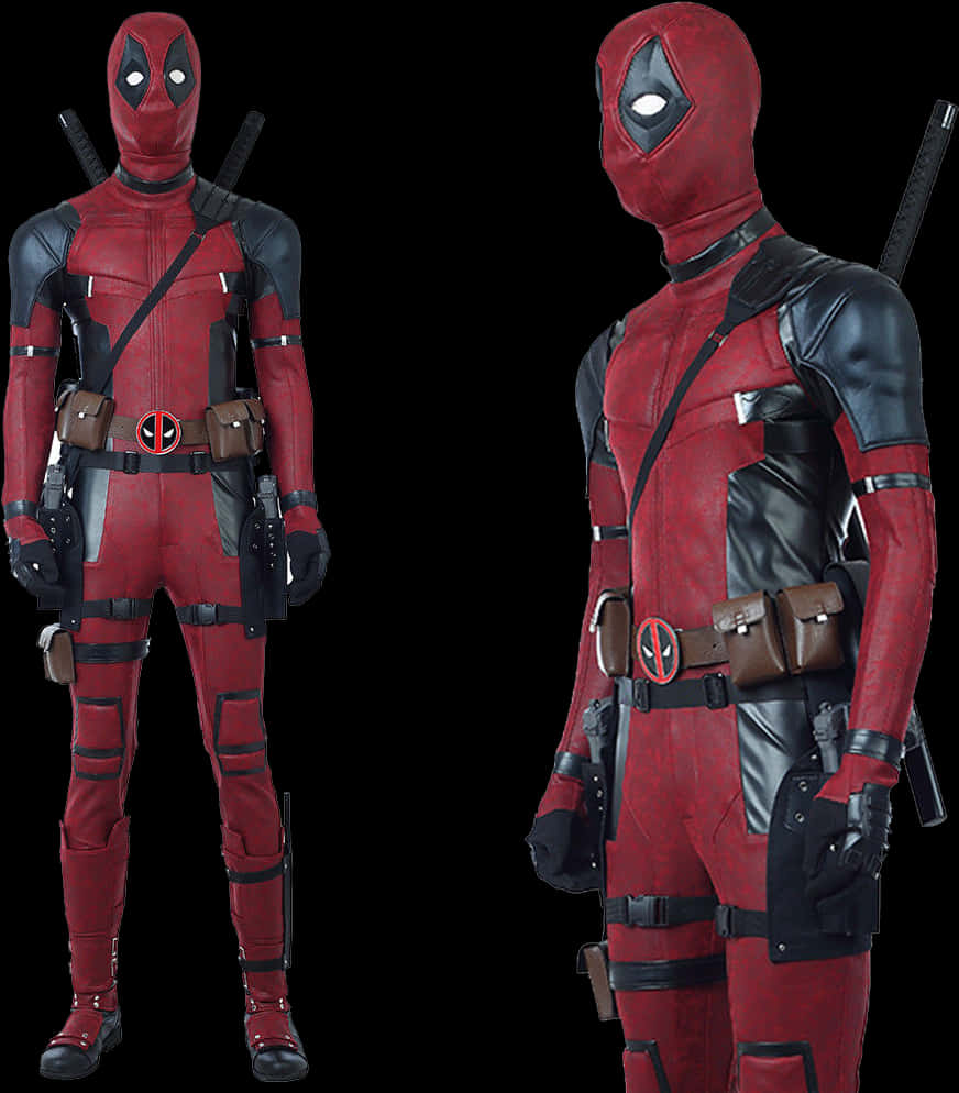 Deadpool Costume Full Body View PNG image