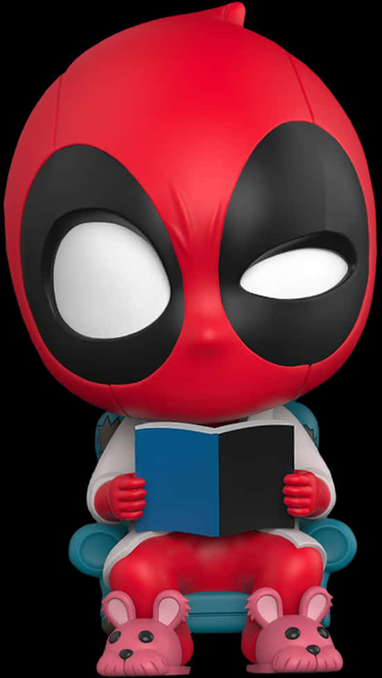 Deadpool Funko Pop Reading Book PNG image