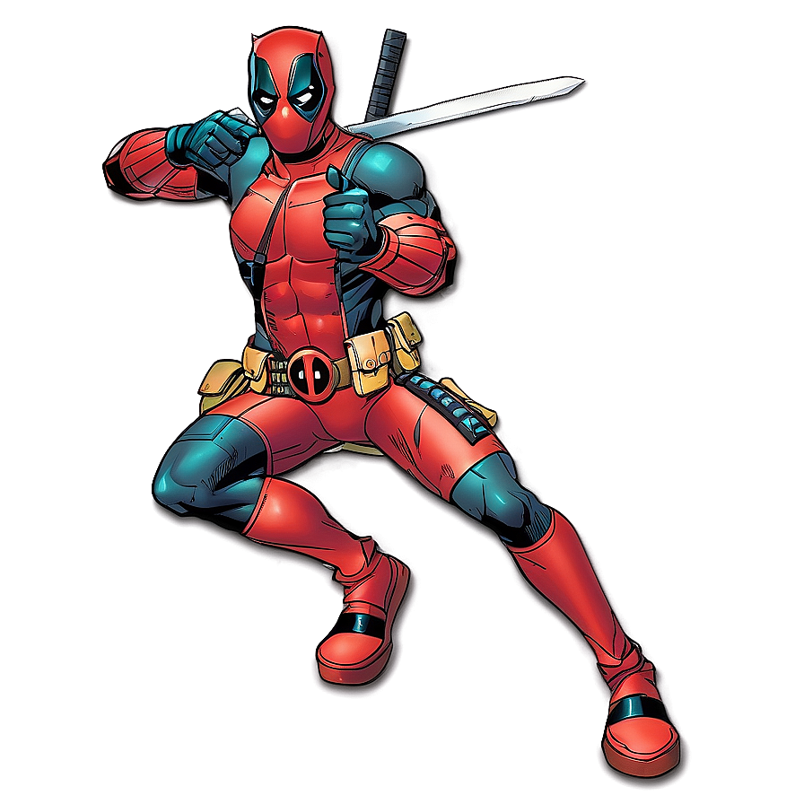 Deadpool In Battle Stance Png Mrh95 PNG image