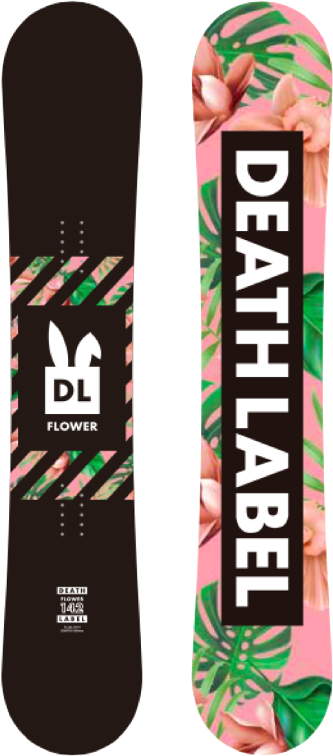 Death Label Flower Snowboard Design PNG image