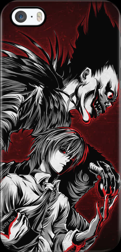 Death Note Ryukand Light Artwork PNG image