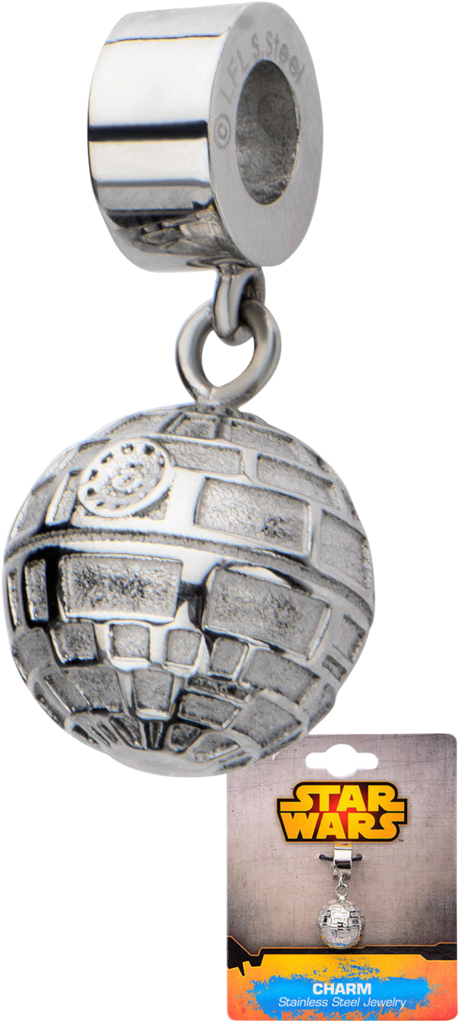 Death Star Charm Pendant PNG image