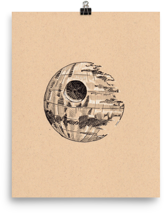 Death Star Sketch Artwork PNG image