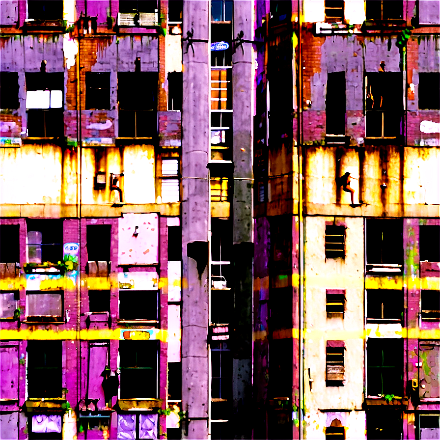 Decayed Urban Building Png Efo PNG image