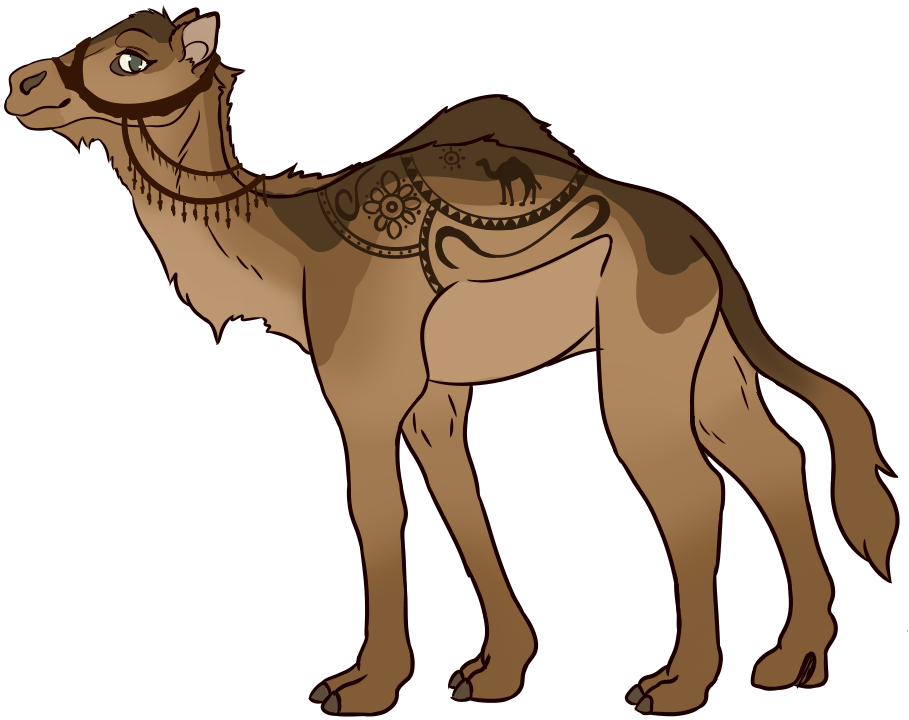 Decorated Camel Cartoon Illustration PNG image