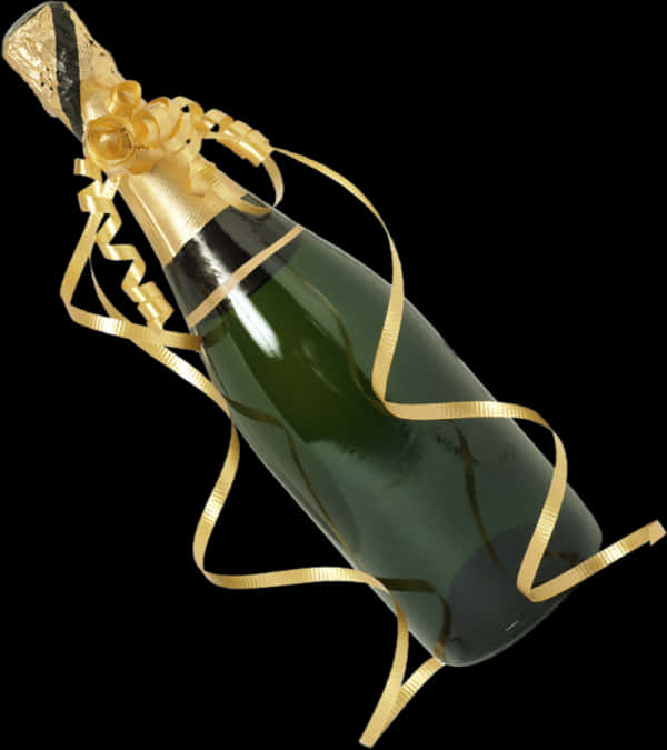 Decorated Champagne Bottle PNG image