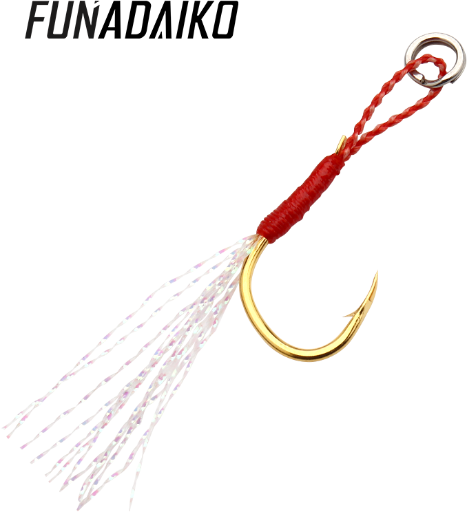 Decorated Golden Fishing Hook PNG image